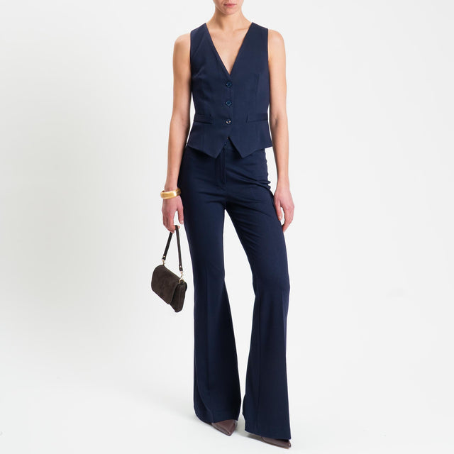 Vicolo-Pantalone bootcut punto milano - blu