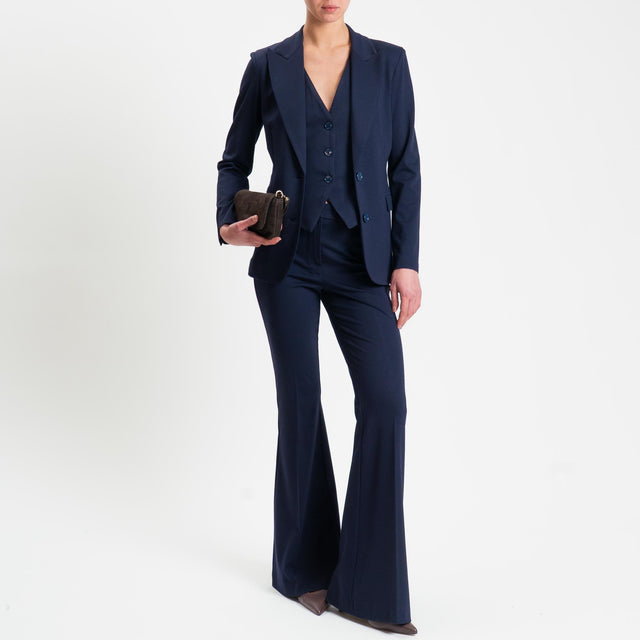 Vicolo-Pantalone bootcut punto milano - blu