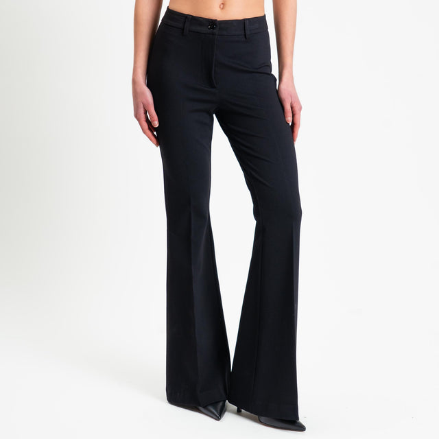 Vicolo-Pantalone bootcut punto milano - nero