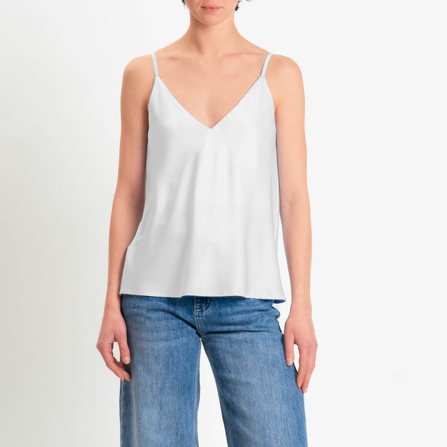 Vicolo-Top satin bretelle regolabili - bianco