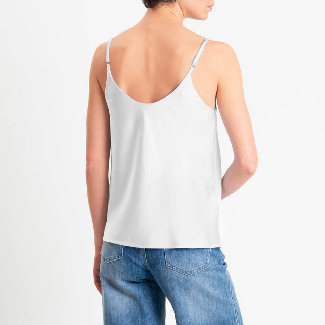 Vicolo-Top satin bretelle regolabili - bianco
