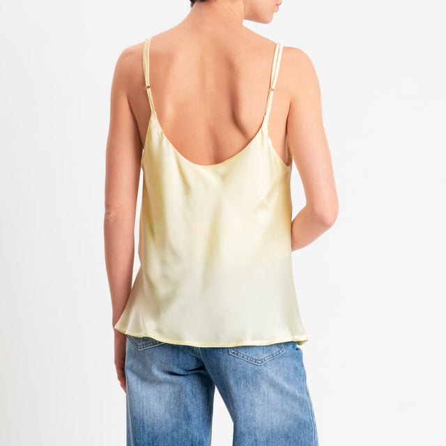 Vicolo-Top satin bretelle regolabili - yellow