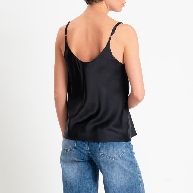 Vicolo-Top satin bretelle regolabili - nero