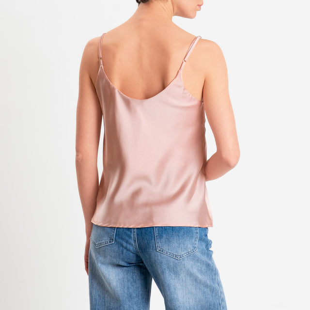 Vicolo-Top satin bretelle regolabili - rosa