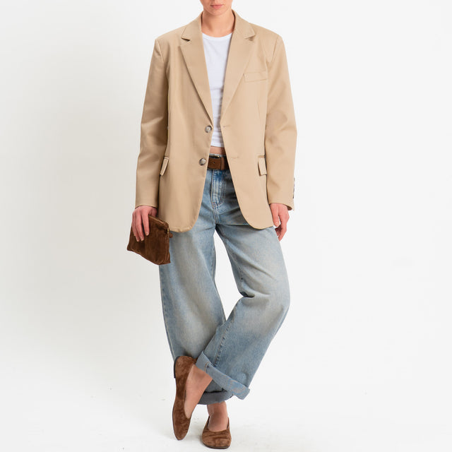 Vicolo-Giacca chiusura asimmetrica spacchi laterali - beige