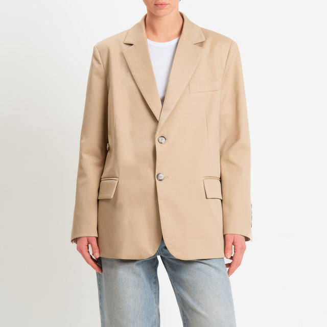 Vicolo-Giacca chiusura asimmetrica spacchi laterali - beige