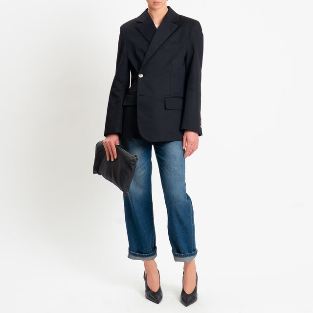 Vicolo-Giacca chiusura asimmetrica spacchi laterali - Nero