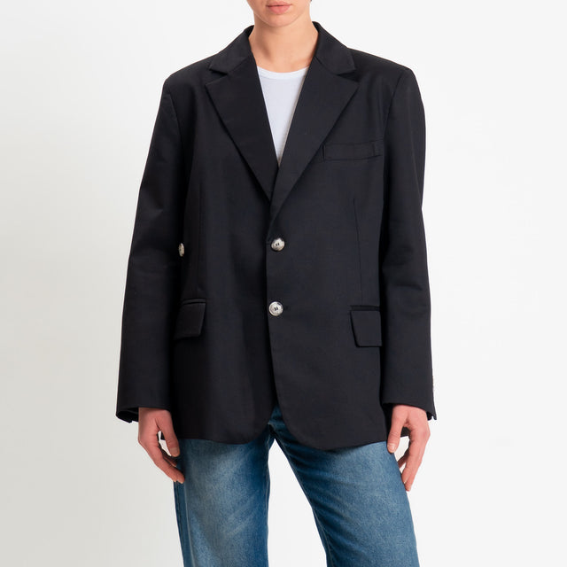 Vicolo-Giacca chiusura asimmetrica spacchi laterali - Nero