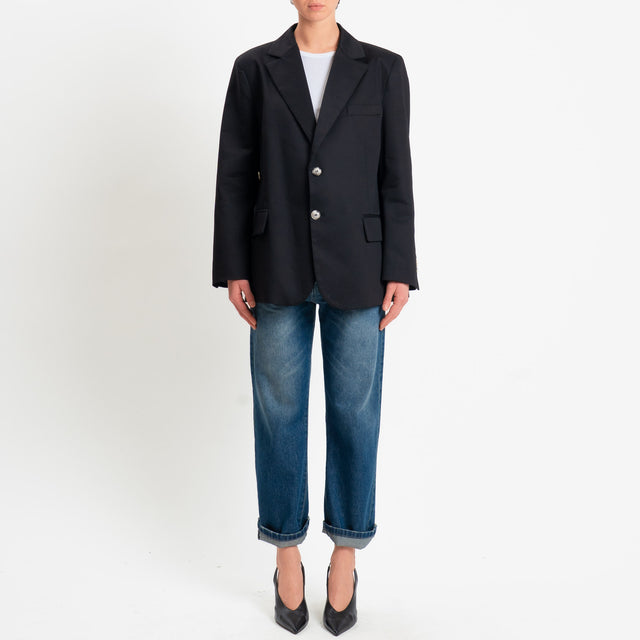 Vicolo-Giacca chiusura asimmetrica spacchi laterali - Nero