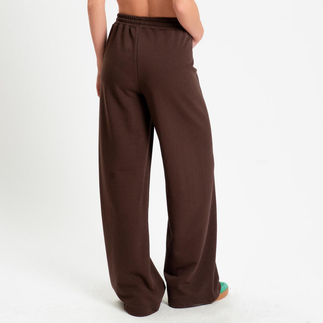 Vicolo-Pantalone in felpa con coulisse - moro