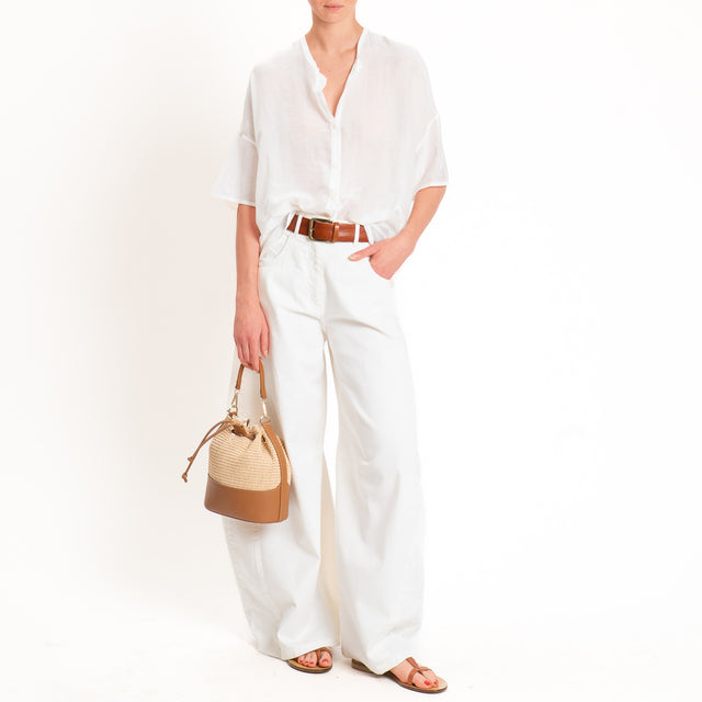 Vicolo-Camicia mussola collo coreana - panna