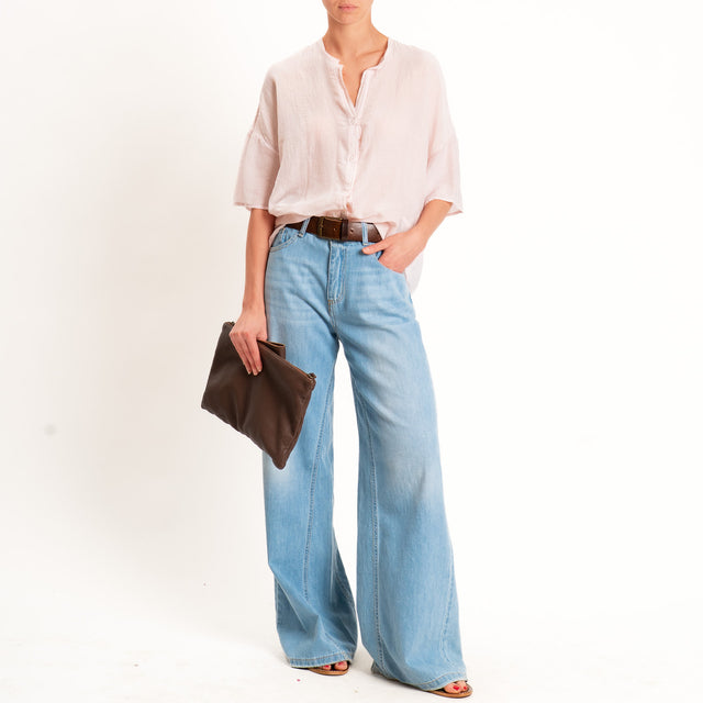 Vicolo-Camicia mussola collo coreana - pink