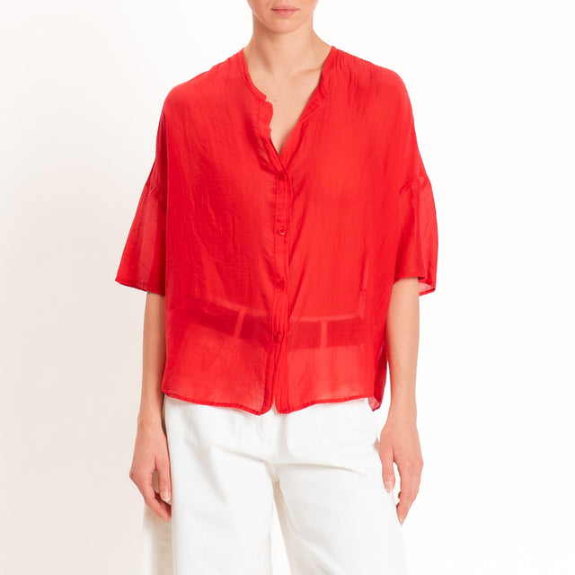 Vicolo-Camicia mussola collo coreana - lacca