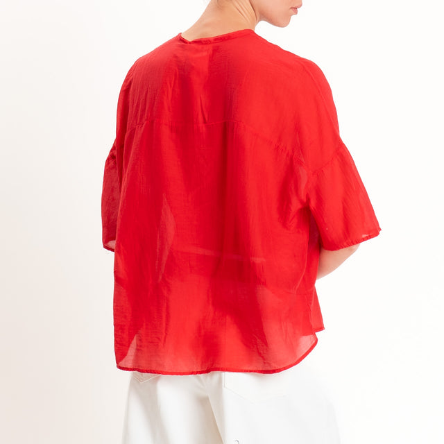 Vicolo-Camicia mussola collo coreana - lacca