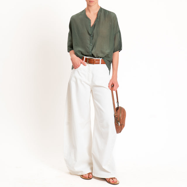 Vicolo-Camicia mussola collo coreana - militare