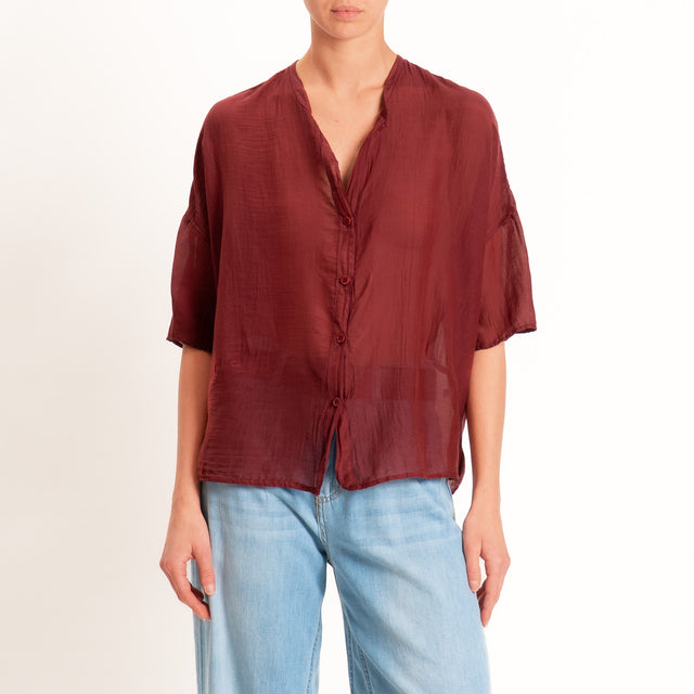 Vicolo-Camicia mussola collo coreana - vino