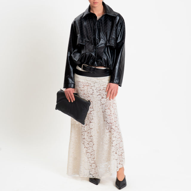 Vicolo-Gonna in pizzo elastico in vita - burro