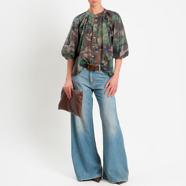 Vicolo-Camicia camouflage in mussola di lyocell - militare