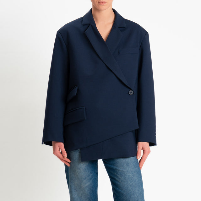 Vicolo-Giacca chiusura asimmetrica - blu