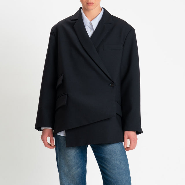 Vicolo-Giacca chiusura asimmetrica - nero