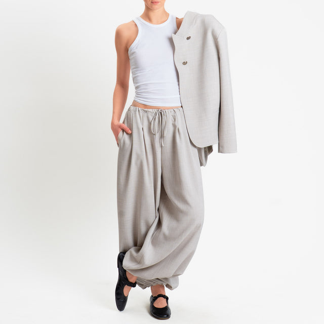 Vicolo-Pantalone elastico in vita con coulisse - sand melange