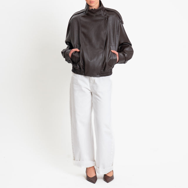 Vicolo-Bomber similpelle martellata - moro