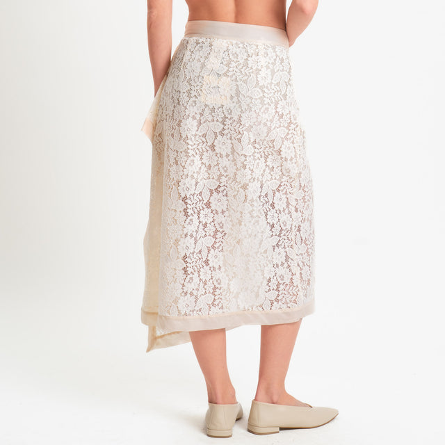 Vicolo-Gonna chiusura portafoglio in pizzo - burro