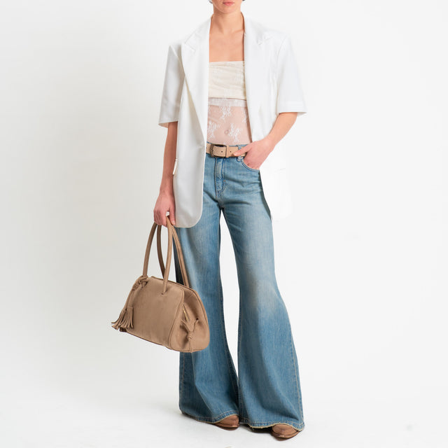 Vicolo-Body in pizzo a fascia - burro