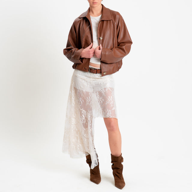 Vicolo-Gonna asimmetrica in pizzo - burro
