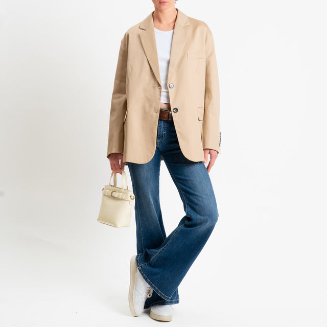 Vicolo-Giacca oversize spacchi laterali - sabbia