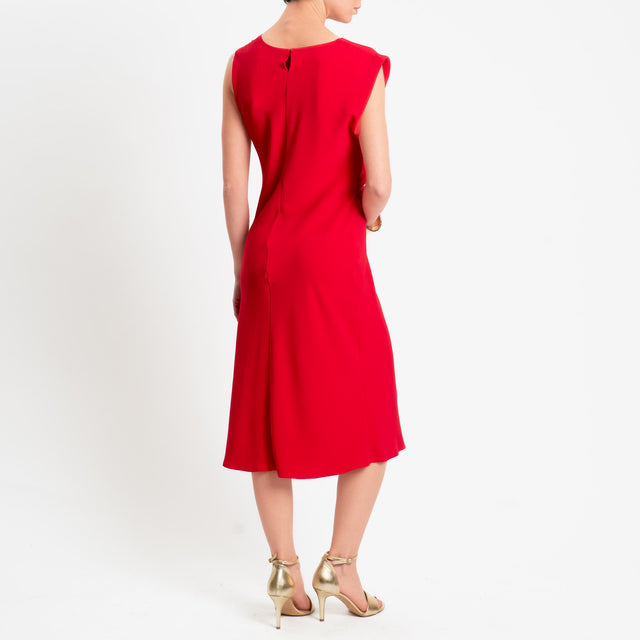 Vicolo-Abito smanicato tessuto fluido - rosso