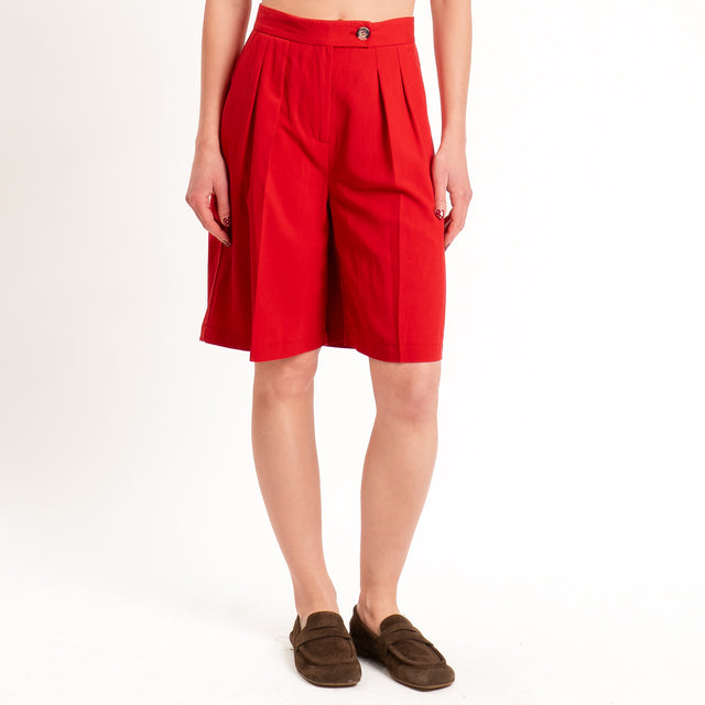 Vicolo-Bermuda misto lino - rosso