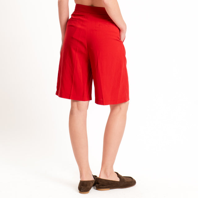 Vicolo-Bermuda misto lino - rosso
