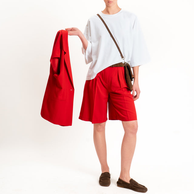 Vicolo-Bermuda misto lino - rosso
