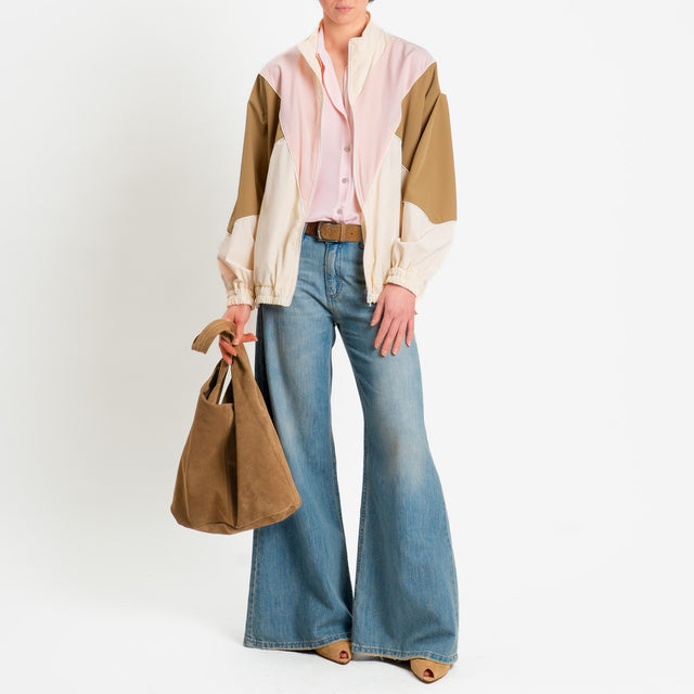 Vicolo-Bomber tre colori - rosa/tabacco/burro