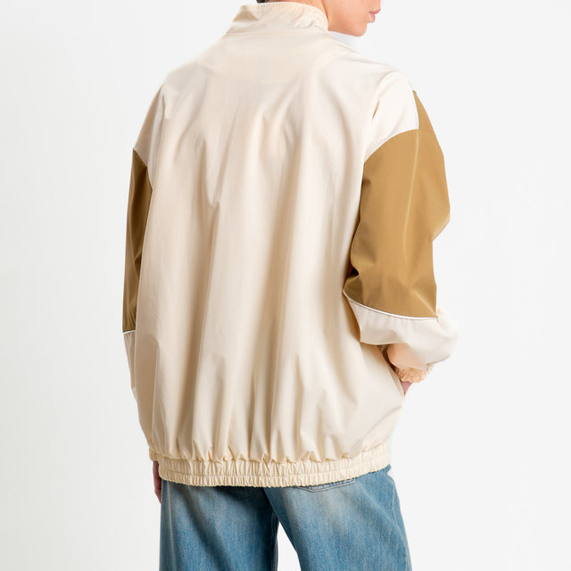 Vicolo-Bomber tre colori - rosa/tabacco/burro