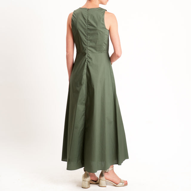 Vicolo-Abito in popeline spacco laterale - militare