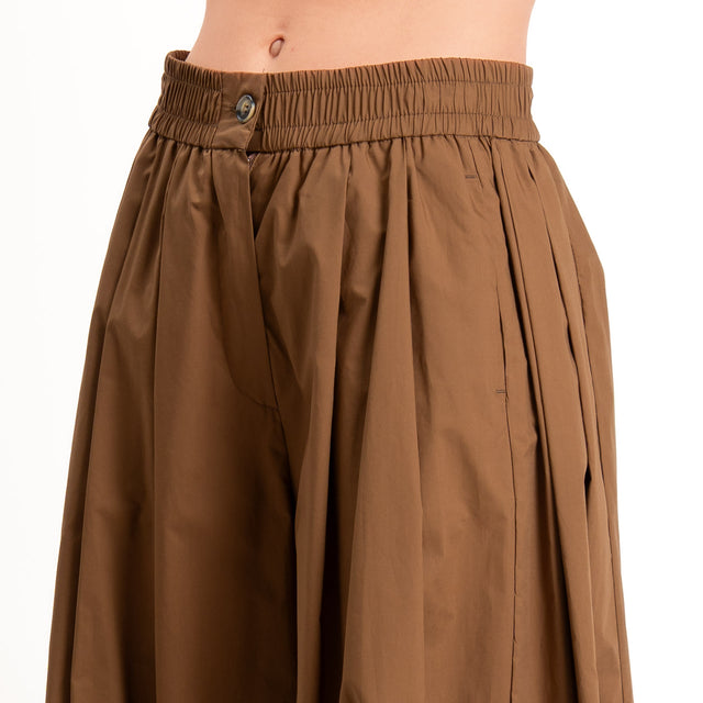Vicolo-Pantalone popeline con pinces - nocciola