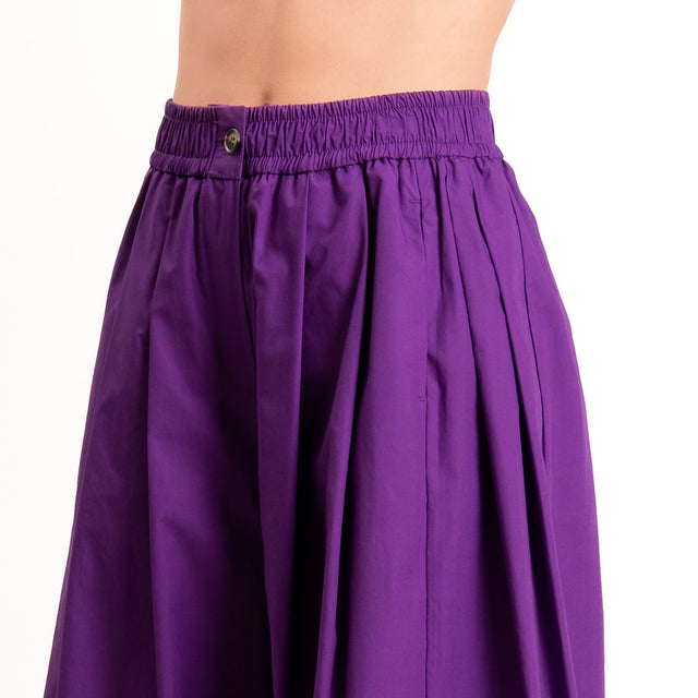 Vicolo-Pantalone popeline con pinces - viola