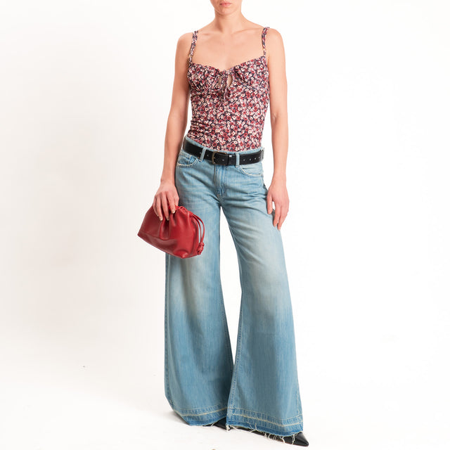 Vicolo-Body fantasia provenzale - nero/bordeaux/peach