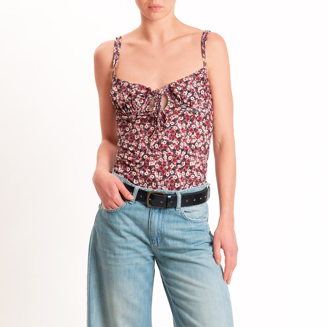 Vicolo-Body fantasia provenzale - nero/bordeaux/peach