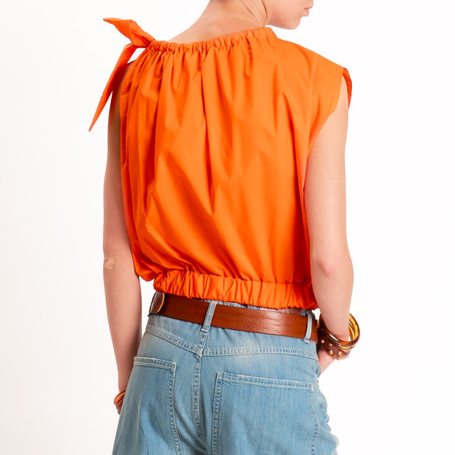 Vicolo-Top popeline con fiocco - arancio