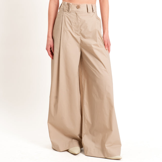 Vicolo-Pantalone popeline con pinces - desert