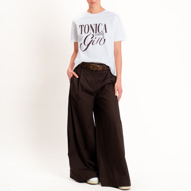 Vicolo-Pantalone popeline con pinces - cioccolato