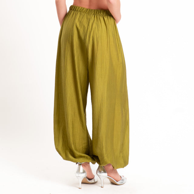 Vicolo-Completo goffrato lyocell top + pantalone - olio