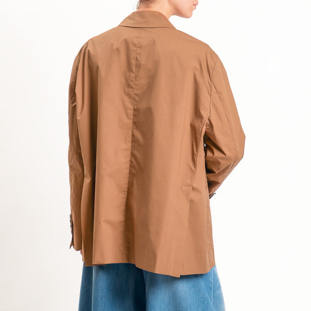 Vicolo-Giacca oversize popeline spacchi dietro - nocciola