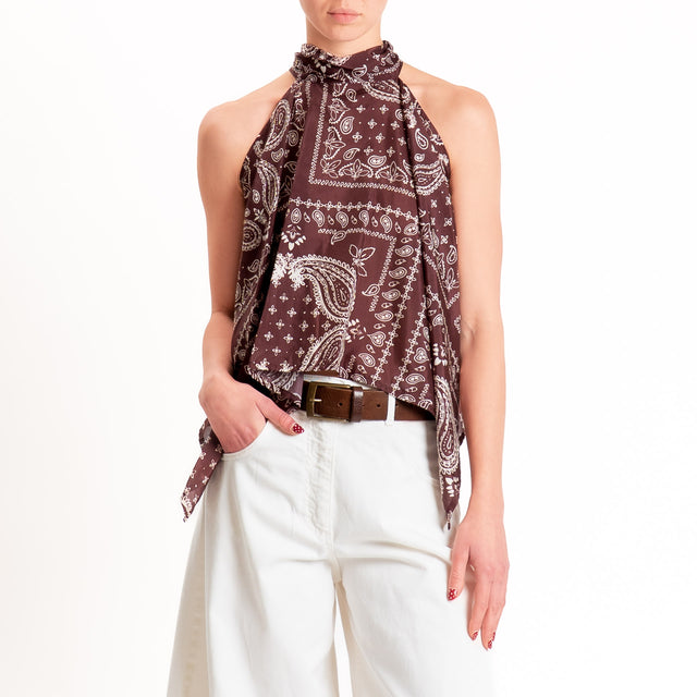 Vicolo-Top fantasia bandana - Bordeaux