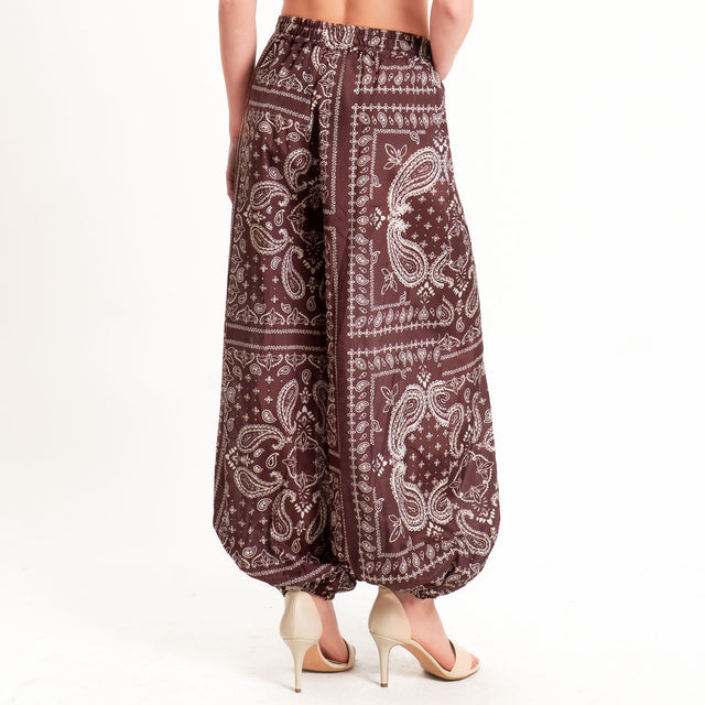 Vicolo-Pantalone balloon fantasia bandana - Bordeaux