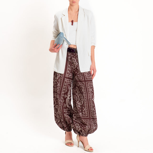 Vicolo-Pantalone balloon fantasia bandana - Bordeaux
