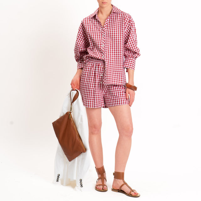 Vicolo-Camicia vichy manica ampia - bianco/rosso